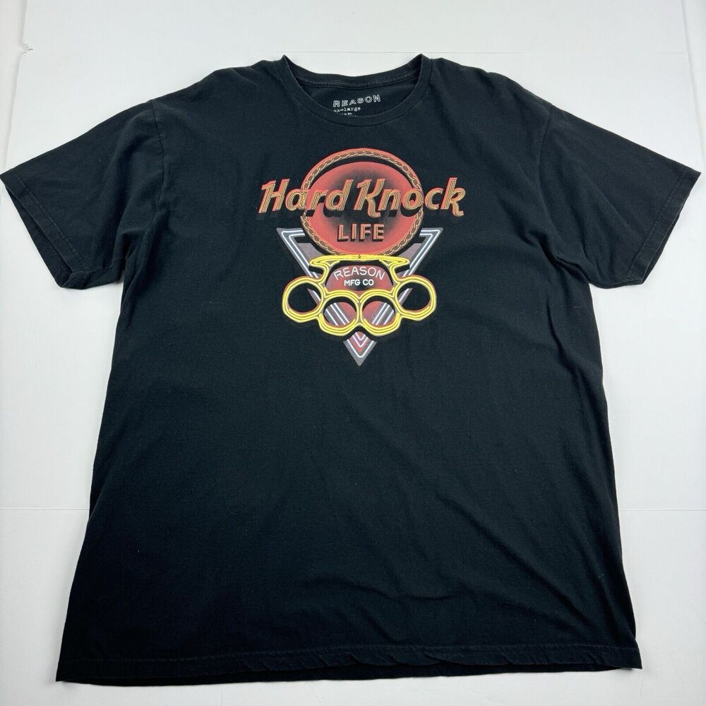 Reason Clothing Hard Knock T-Shirt Men's Black Short Sleeve Tee XXL